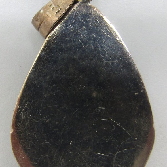 Teardrop Larimar and Sterling Silver Pendant - Picture 2 of 3